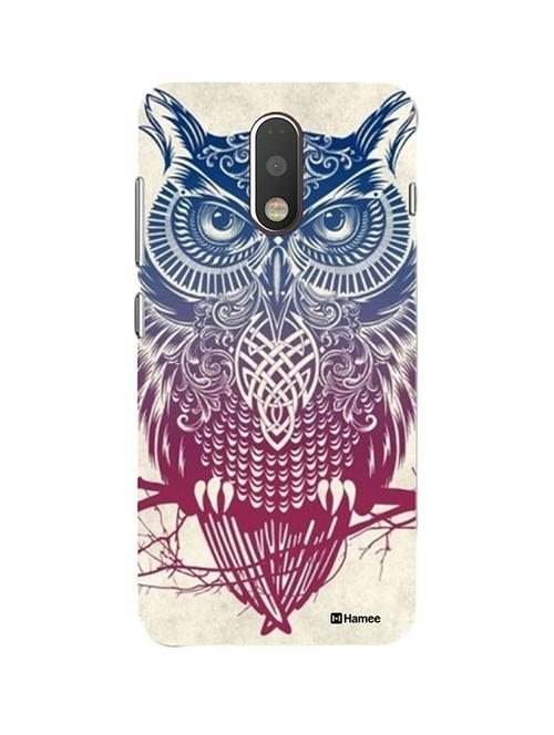 hamee tm thin fit printed hard back case cover for lenovo vibe k5 note cover (purple owl) - 12706025 - Very Small Image - 1