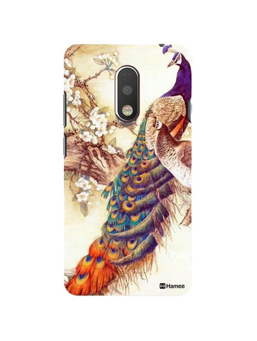 hamee tm thin fit printed hard back case cover for lenovo vibe k5 note cover (peacock) - 12706028 - Very Small Image - 1