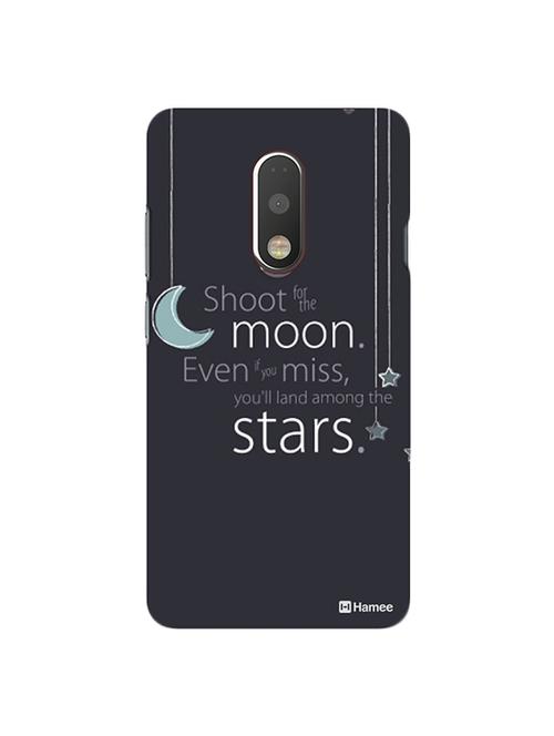 hamee tm thin fit printed hard back case cover for lenovo vibe k5 note cover (moon stars) - 12706038 - Very Small Image - 1