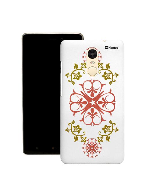 hamee tm thin fit printed hard back case cover for lenovo vibe k5 note cover (green pink henna) - 12706071 - Very Small Image - 1