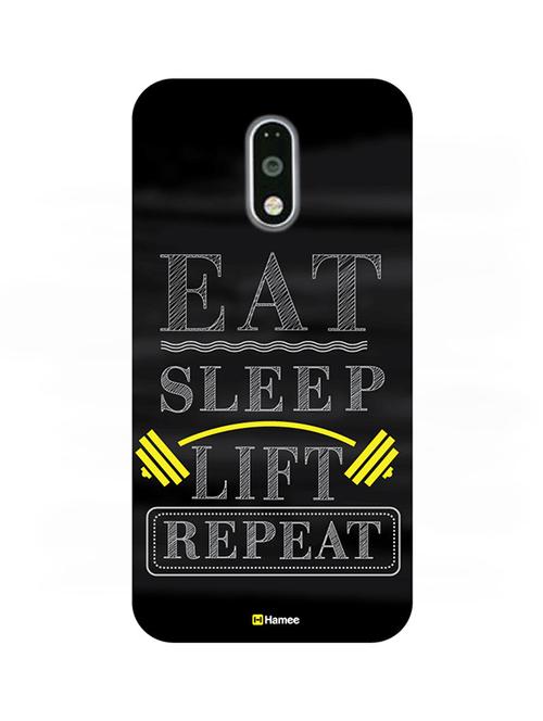customizable hamee original cover thin fit plastic hard back case cover for lenovo vibe k5 note eat sleep lift repeat - 12706229 - Very Small Image - 1