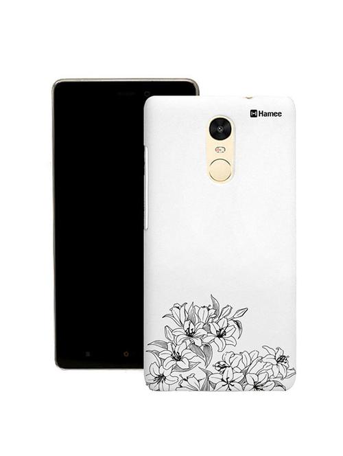 customizable hamee original cover thin fit plastic hard back case cover for lenovo vibe k5 note (black bottom flowers) - 12706477 - Very Small Image - 1