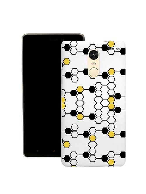 customizable hamee original cover thin fit plastic hard back case cover for lenovo vibe k5 note (honeycomb / yellow x black) - 12706493 - Very Small Image - 1