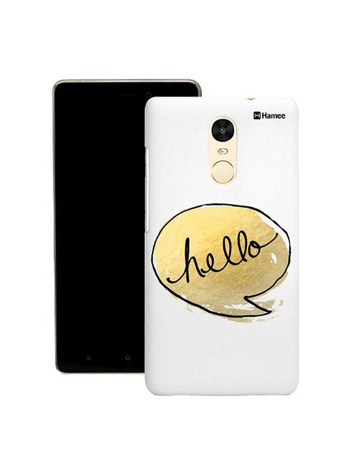 customizable hamee original cover thin fit plastic hard back case cover for lenovo vibe k5 note (gold hello) - 12706552 - Very Small Image - 1