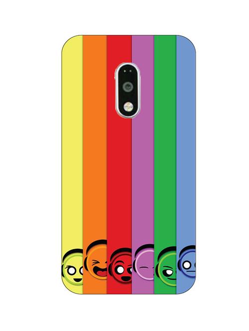 customizable hamee original cover thin fit plastic hard back case cover for lenovo vibe k5 note (colourful faces) - 12706576 - Very Small Image - 1