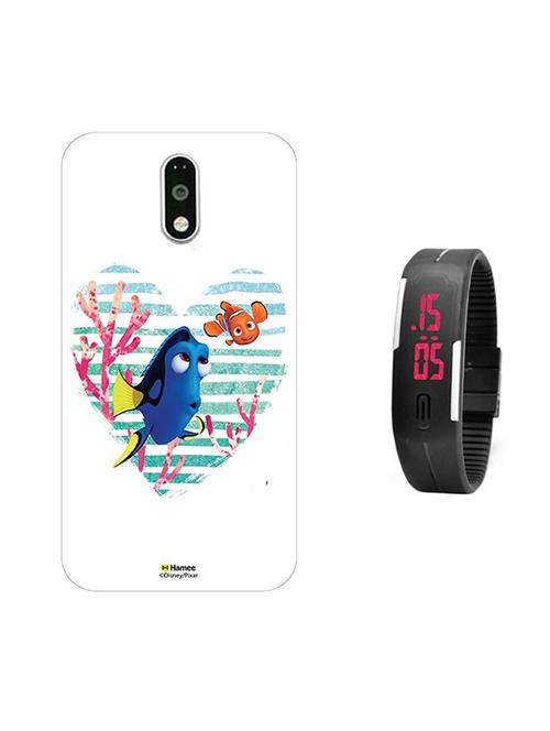 hamee disney pixar finding dory licensed hard back case cover for lenovo vibe k6 note cover with free digital watch - combo 13 - 12706595 - Very Small Image - 1