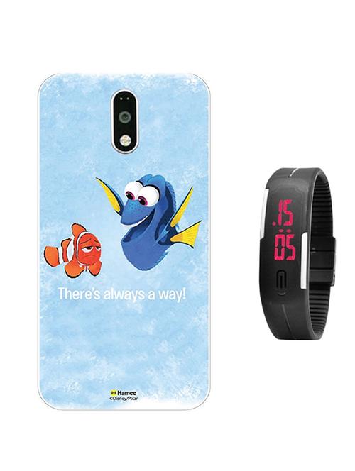 hamee disney pixar finding dory licensed hard back case cover for lenovo vibe k6 note cover with free digital watch - combo 21 - 12706601 - Very Small Image - 1