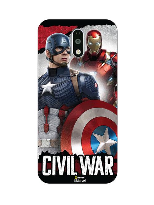 hamee marvel civil war captain america iron man licensed hard back case cover for lenovo vibe k6 note cover - design 15 - 12706900 - Very Small Image - 1