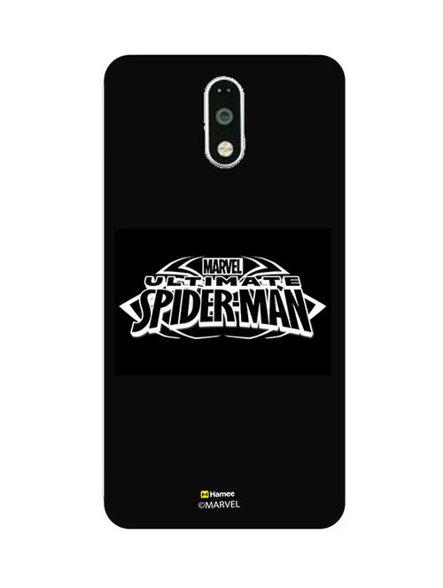 hamee marvel ultimate spider man licensed slim fit plastic hard back case cover for lenovo vibe k6 note (logo / black) - 12707066 - Very Small Image - 1