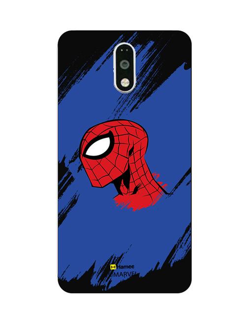 hamee marvel ultimate spider man licensed slim fit plastic hard back case cover for lenovo vibe k6 note (blue face / black) - 12707069 - Very Small Image - 1