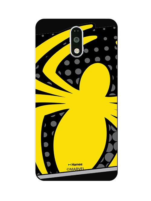 hamee marvel ultimate spider man licensed slim fit plastic hard back case cover for lenovo vibe k6 note (yellow spider / black) - 12707071 - Very Small Image - 1