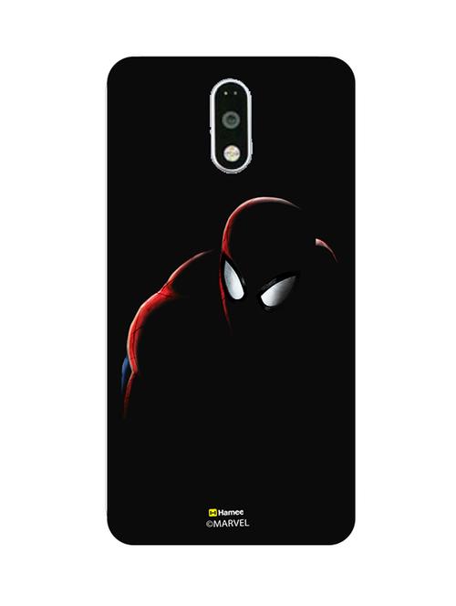 hamee marvel ultimate spider man licensed slim fit plastic hard back case cover for lenovo vibe k6 note (line art / black) - 12707083 - Very Small Image - 1