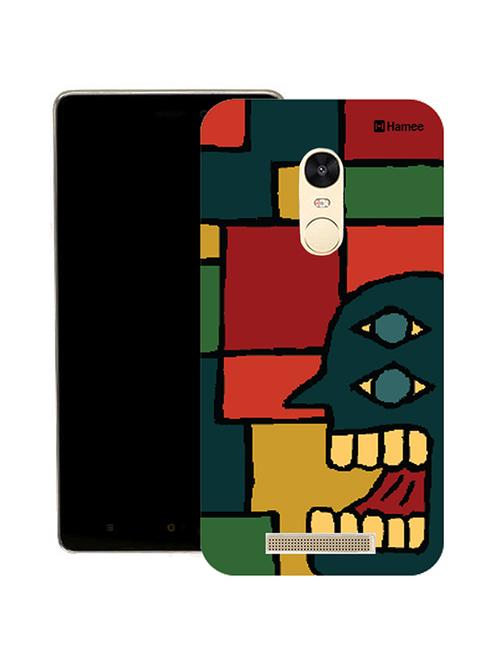 hamee tm thin fit printed hard back case cover for lenovo vibe k6 note cover (abstract face 1) - 12707415 - Very Small Image - 1