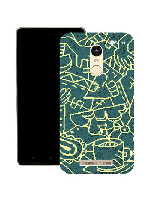 hamee tm thin fit printed hard back case cover for lenovo vibe k6 note cover (blue abstract) - 12707436 - Very Small Image - 1