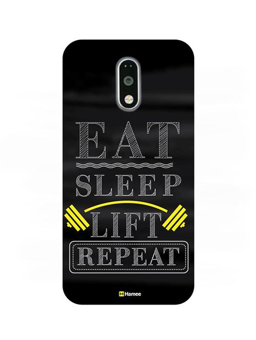 customizable hamee original cover thin fit plastic hard back case cover for lenovo vibe k6 note eat sleep lift repeat - 12707485 - Very Small Image - 1
