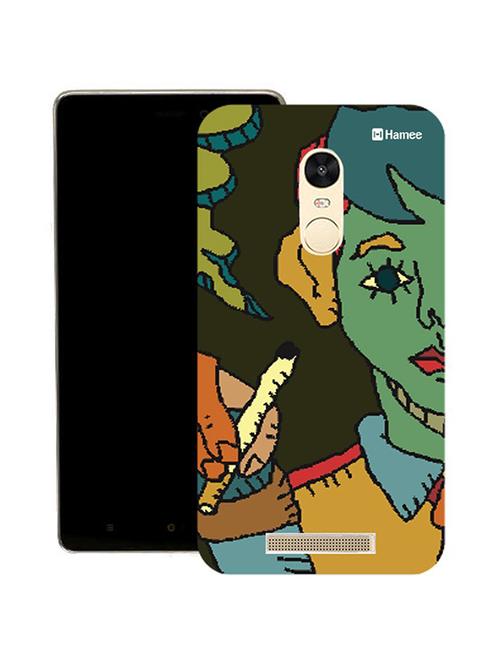 hamee original japanese cover thin fit plastic hard back case cover for lenovo vibe k6 note (half green face) - 12707641 - Very Small Image - 1