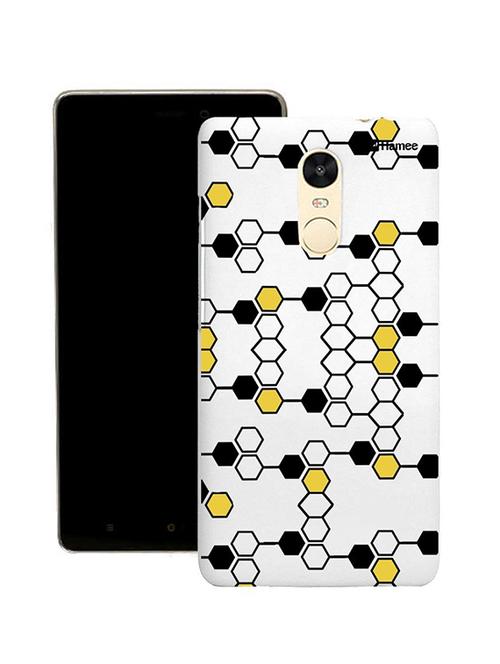 customizable hamee original cover thin fit plastic hard back case cover for lenovo vibe k6 note (honeycomb / yellow x black) - 12707749 - Very Small Image - 1