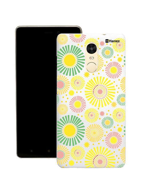 customizable hamee original cover thin fit plastic hard back case cover for lenovo vibe k6 note (floral bloom / yellow) - 12707779 - Very Small Image - 1