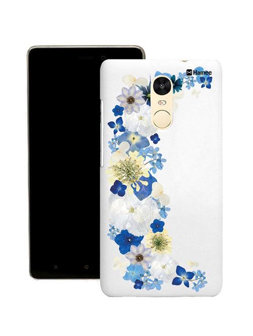 customizable hamee original cover thin fit plastic hard back case cover for lenovo vibe k6 note (blue white side flowers) - 12707801 - Very Small Image - 1