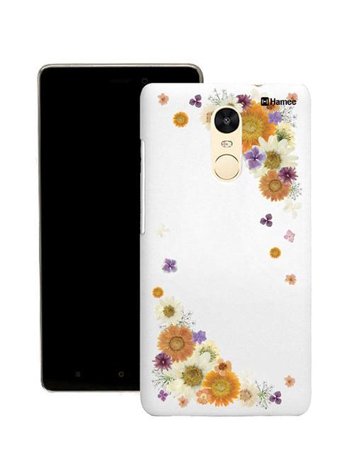customizable hamee original cover thin fit plastic hard back case cover for lenovo k6 power (yellow corner flowers) - 12710390 - Very Small Image - 1
