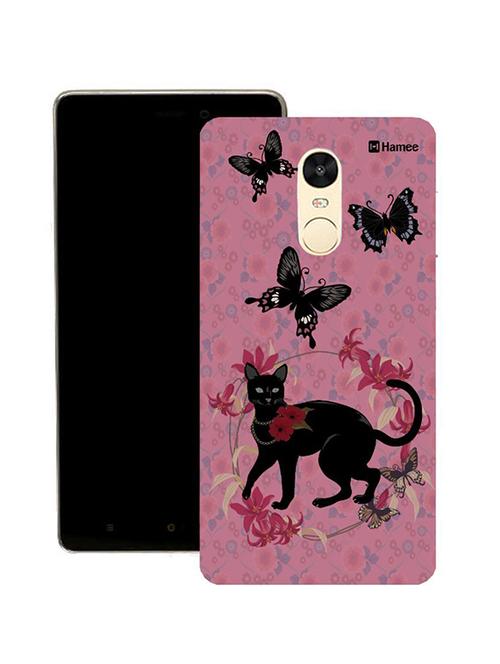 customizable hamee original cover thin fit plastic hard back case cover for lenovo k6 power (black cat buttefly on pink) - 12710486 - Very Small Image - 1