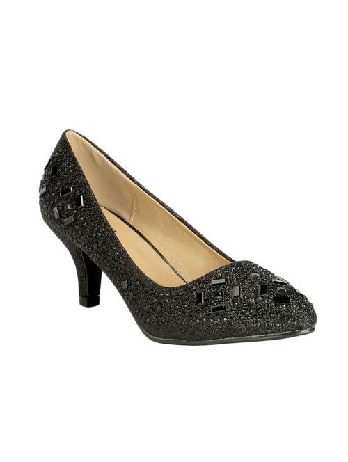 black leatherette slip on pumps - 12717902 - Very Small Image - 1