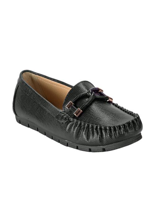 black faux leather slip on loafers - 12717969 - Very Small Image - 1