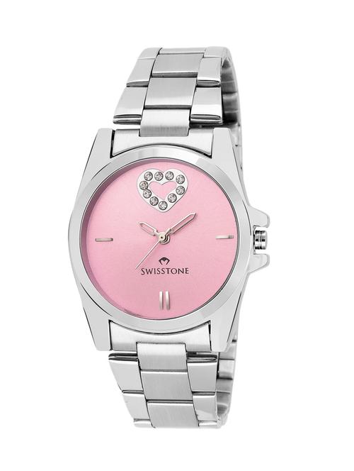Crystal Studded Stainless Steel Chain Wrist Watch - 12719615 - Very Small Image - 1