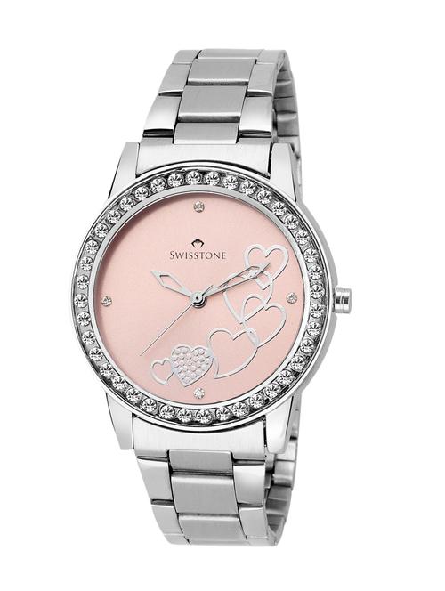 crystal studded stainless steel chain wrist watch - 12719618 - Very Small Image - 1