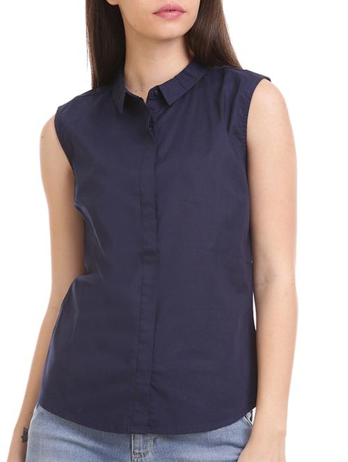 navy blue cotton shirt - 12755504 - Very Small Image - 1