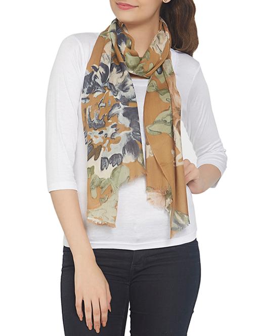 brown viscose scarf - 12757329 - Very Small Image - 1