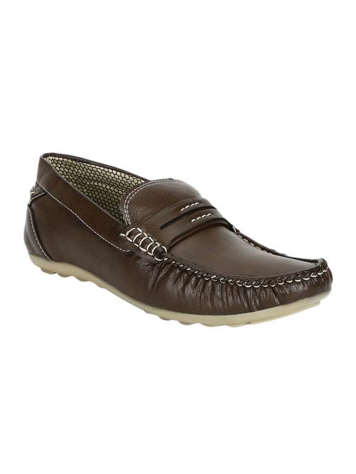 brown leatherette slip on loafer - 12758283 - Very Small Image - 1