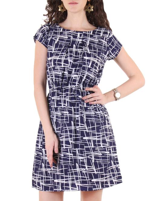 blue georgette blouson dress - 12758672 - Very Small Image - 1