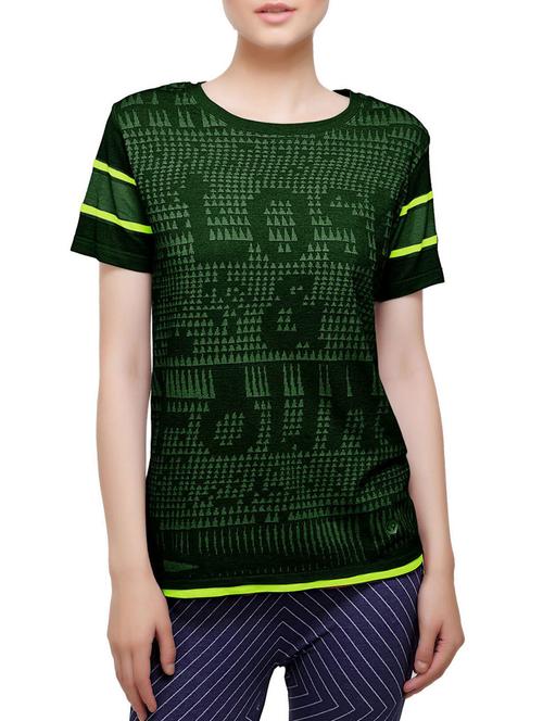 green printed cotton regular tee - 12758895 - Very Small Image - 1