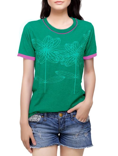 green  cotton regular tee - 12758903 - Very Small Image - 1
