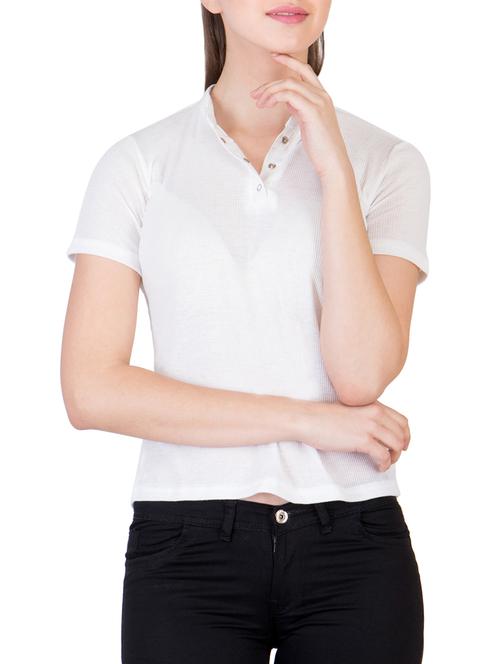 white viscose regular tshirt - 12759196 - Very Small Image - 1