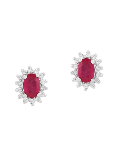 red silver studs earring - 12759387 - Very Small Image - 1