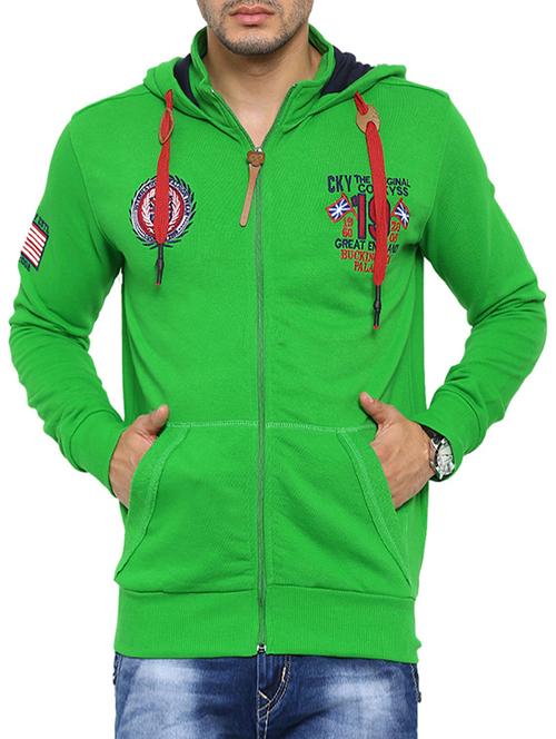 green fleece printed sweatshirt - 12759902 - Very Small Image - 1