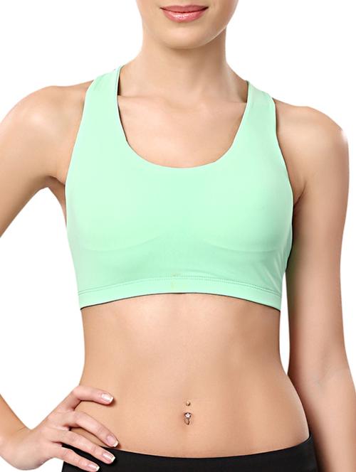 green polyester sports bra - 12760296 - Very Small Image - 1