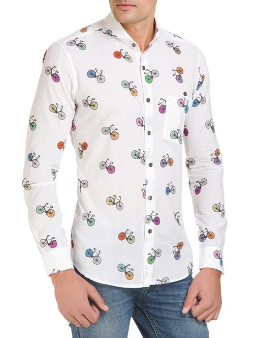 white cotton casual shirt - 12761980 - Very Small Image - 1