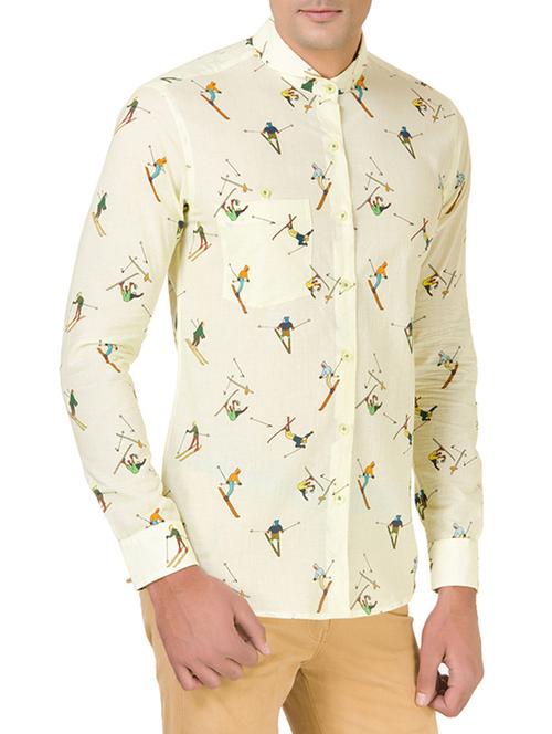 yellow cotton casual shirt - 12761981 - Very Small Image - 1