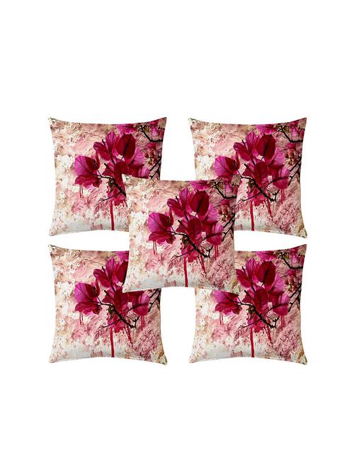 shubh collection of floral print of cushion cover (set of 5) - 12763421 - Very Small Image - 1