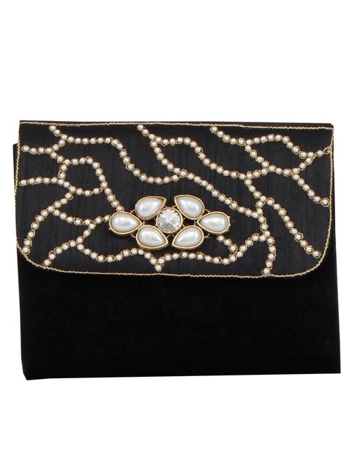 black leatherette embellished clutch - 1276985 - Very Small Image - 1