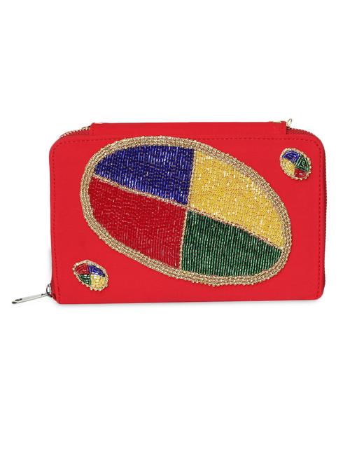 red sequined clutch cum slingbag - 1276997 - Very Small Image - 1