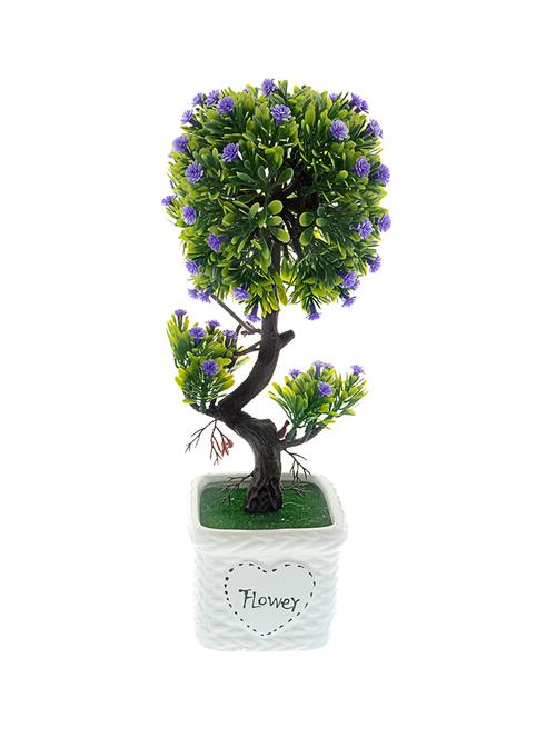 the ethnic wears handcrafted blue artificial flowers with ceramic vase - 12774388 - Very Small Image - 1