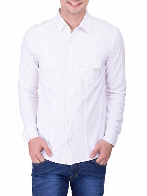 white cotton casual shirt - 12776119 - Very Small Image - 1