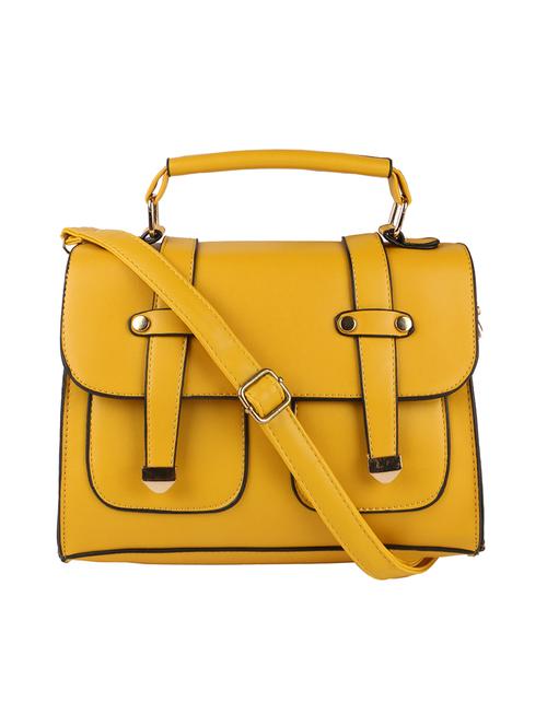 yellow synthetic leather sling bag - 12777563 - Very Small Image - 1