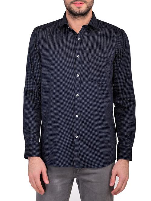 blue cotton casual shirt - 12778522 - Very Small Image - 1
