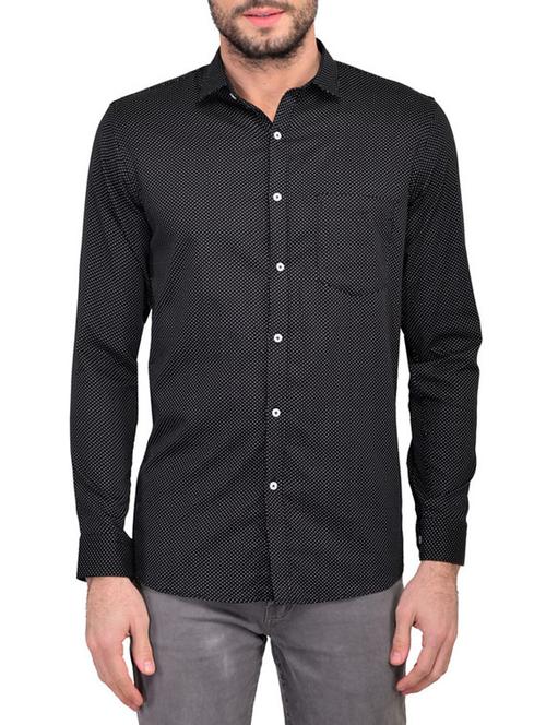 black cotton casual shirt - 12778524 - Very Small Image - 1