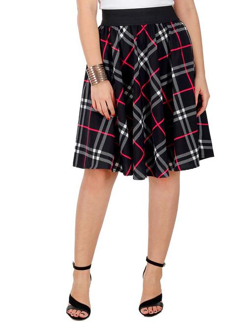 black checkered crepe skirt - 12778688 - Very Small Image - 1
